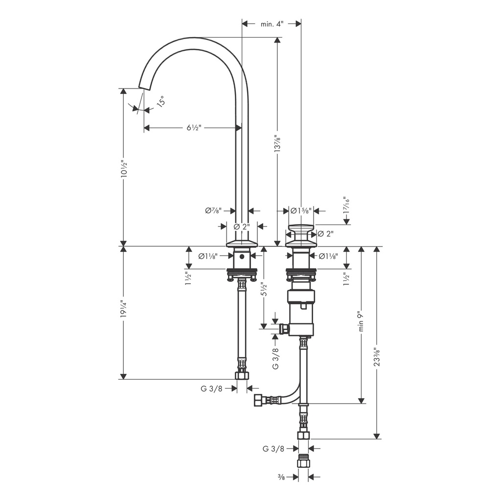 Hansgrohe 48060341 2-Hole Single-Handle Faucet 260 1.2 Gpm
