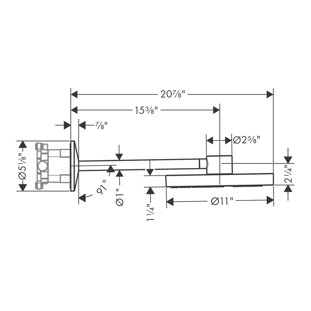 Hansgrohe 48482251 Showerhead 280 2-Jet With Showerarm Trim 1.75 Gpm