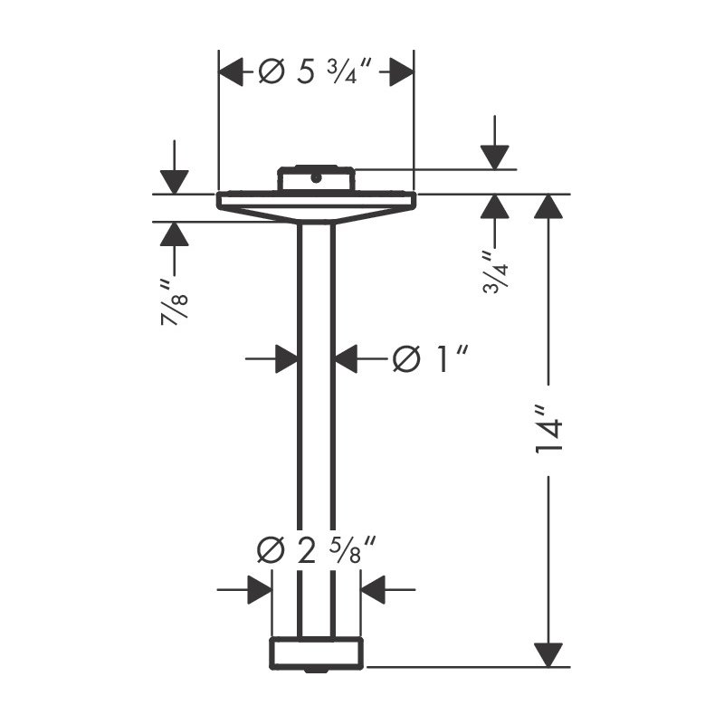 Hansgrohe 48485821 Ceiling Extension Pipe For Showerhead 280 2-Jet