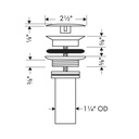 Hansgrohe 50001701 Non-Closing Sink Drain without Overflow Matte White