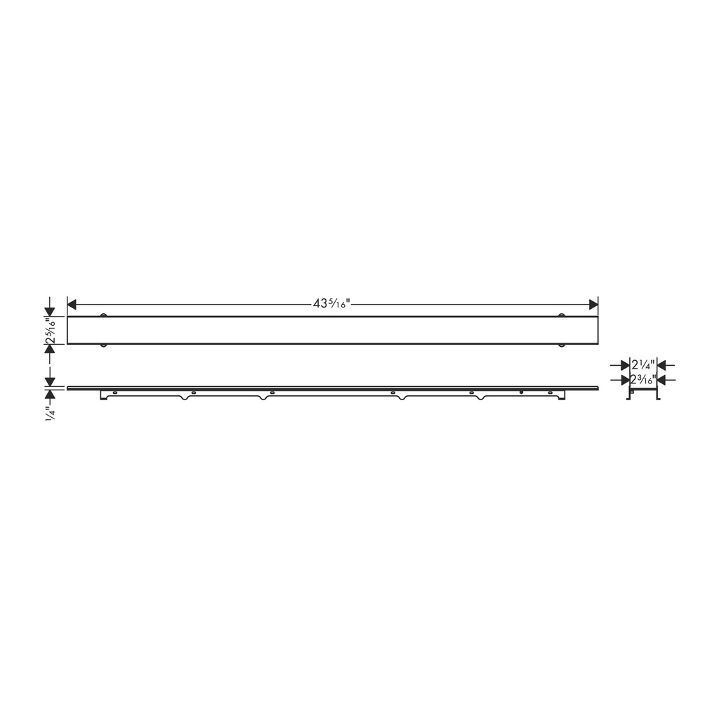 Hansgrohe 56033001 Raindrain Rock Trim Flex 39 3/8" Cut To Size And Tileable