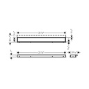 Hansgrohe 56036801 Raindrain Match Trim Zero/ Tile 23 5/8" With Height Adjustab