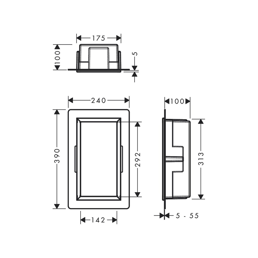 Hansgrohe 56057700 Wall Niche With Integrated Frame 12"X 6"X 4"
