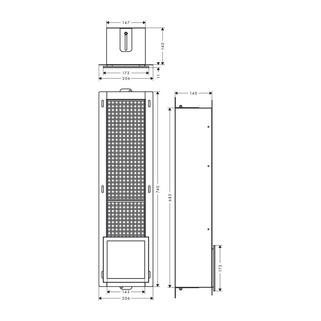 Hansgrohe 56058700 Recessed Toilet Paper Holder With Storage & Tileable Door