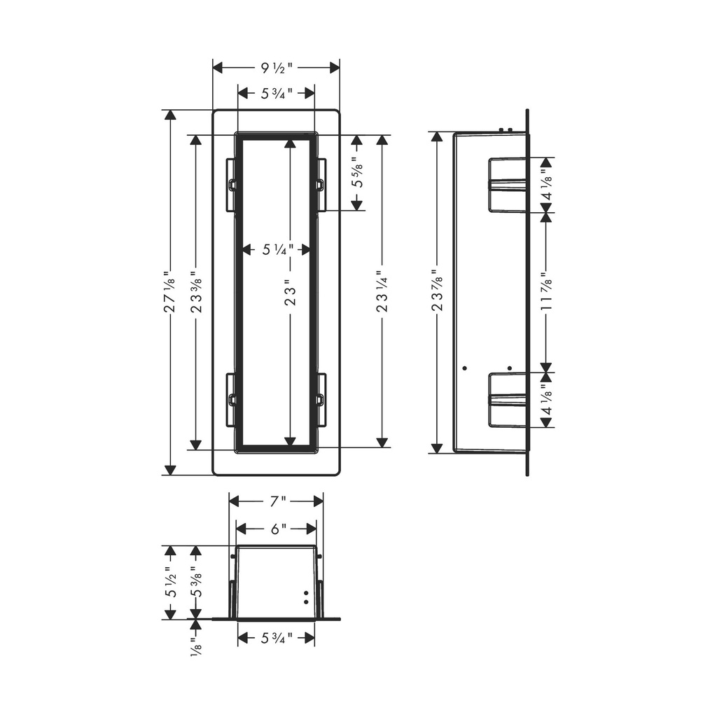 Hansgrohe 56060670 Recessed Toilet Brush Holder With Shelf & Tileable Door