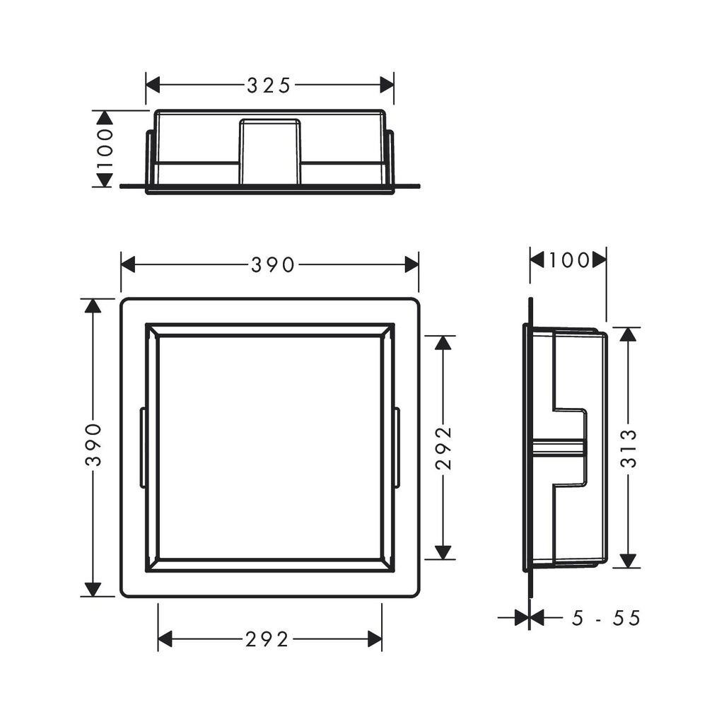 Hansgrohe 56061670 Xtrastoris Original Wall Niche With Integrated Frame 12"X 12