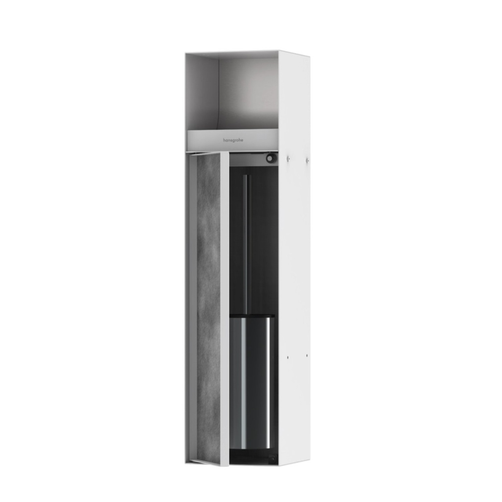 Hansgrohe 56062700 Xtrastoris Rock Recessed Toilet Brush Holder With Toilet Pap
