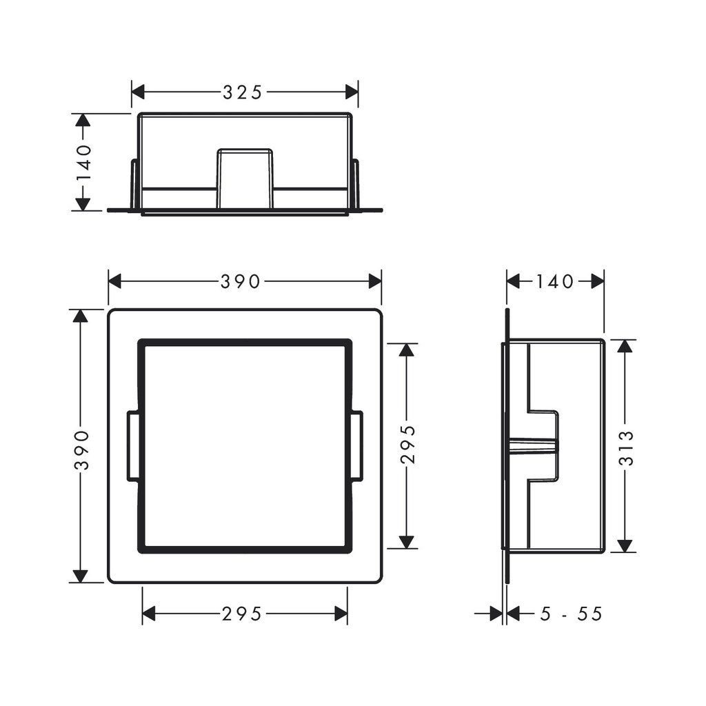 Hansgrohe 56079700 Wall Niche Frameless 12"X 12"X 5.5"
