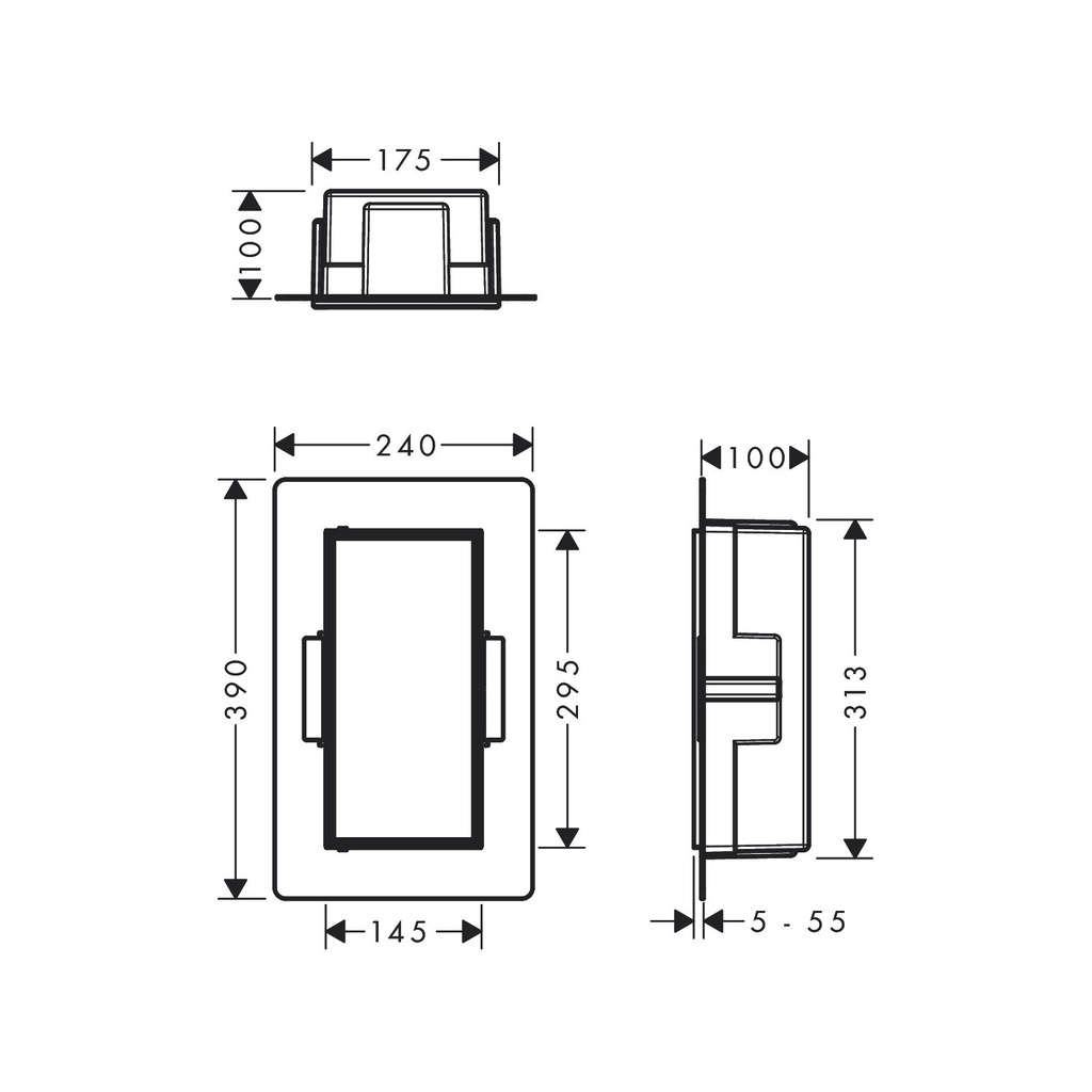 Hansgrohe 56082670 Xtrastoris Rock Wall Niche With Tileable Door 12"X 6"X 4"