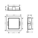 Hansgrohe 56085700 Xtrastoris Rock Wall Niche With Tileable Door 12"X 12"X 4"