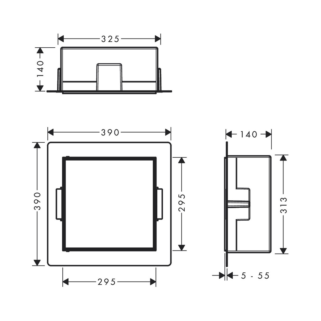 Hansgrohe 56091700 Wall Niche With Tileable Door 12"X 12"X 5.5"