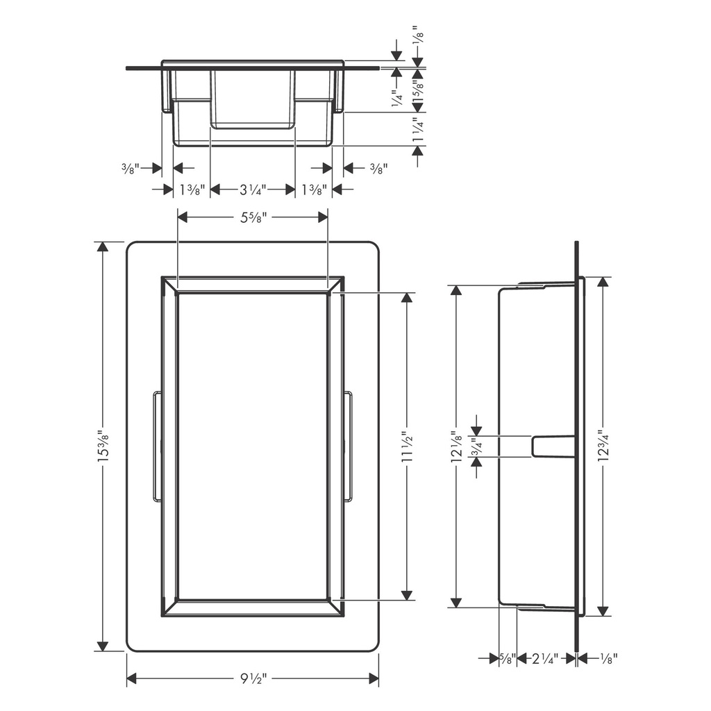 Hansgrohe 56092380 Wall Niche With Frame 12X 6"X 5.5"