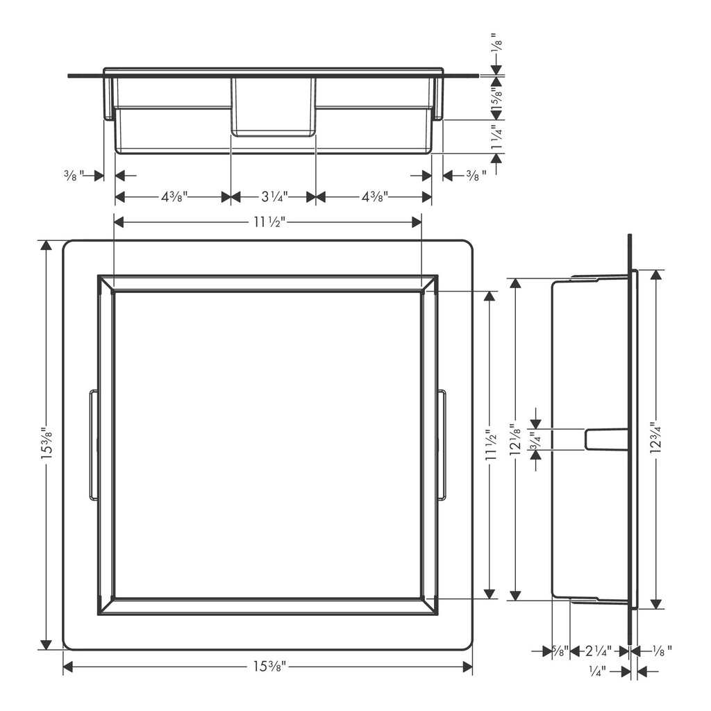 Hansgrohe 56093700 Wall Niche With Frame 12"X 12"X 5.5"