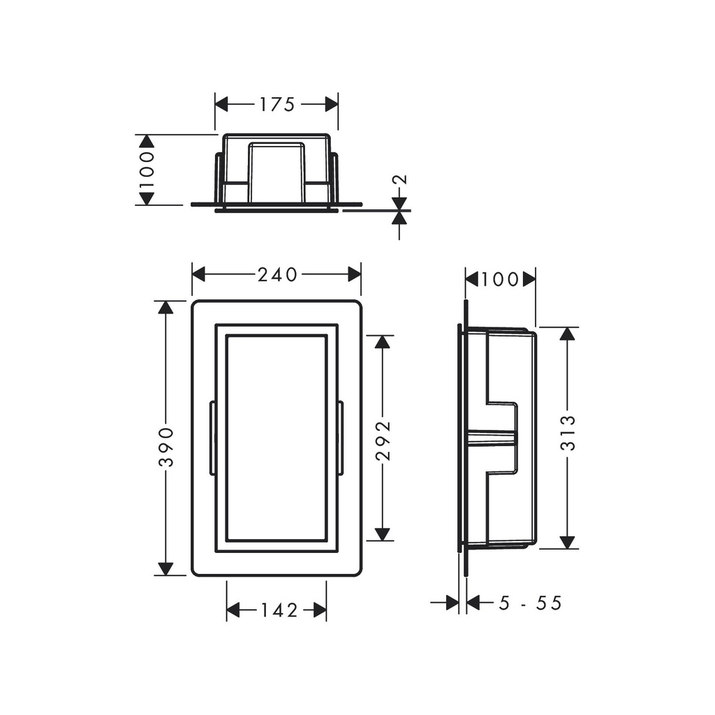 Hansgrohe 56096140 Xtrastoris Individual Wall Niche Matte White With Design Fra