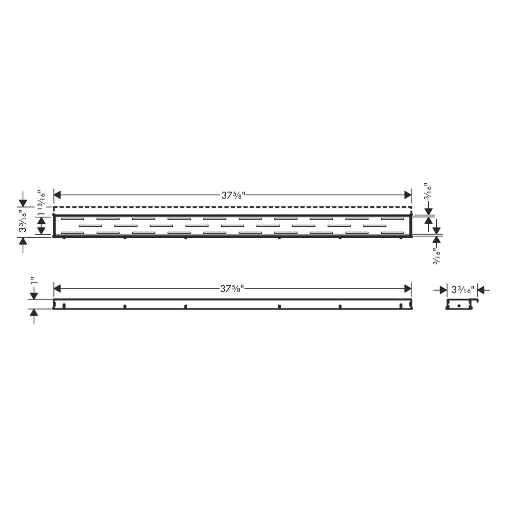 Hansgrohe 56124801 Raindrain Match Trim Classic 39 3/8" With Height Adjustable
