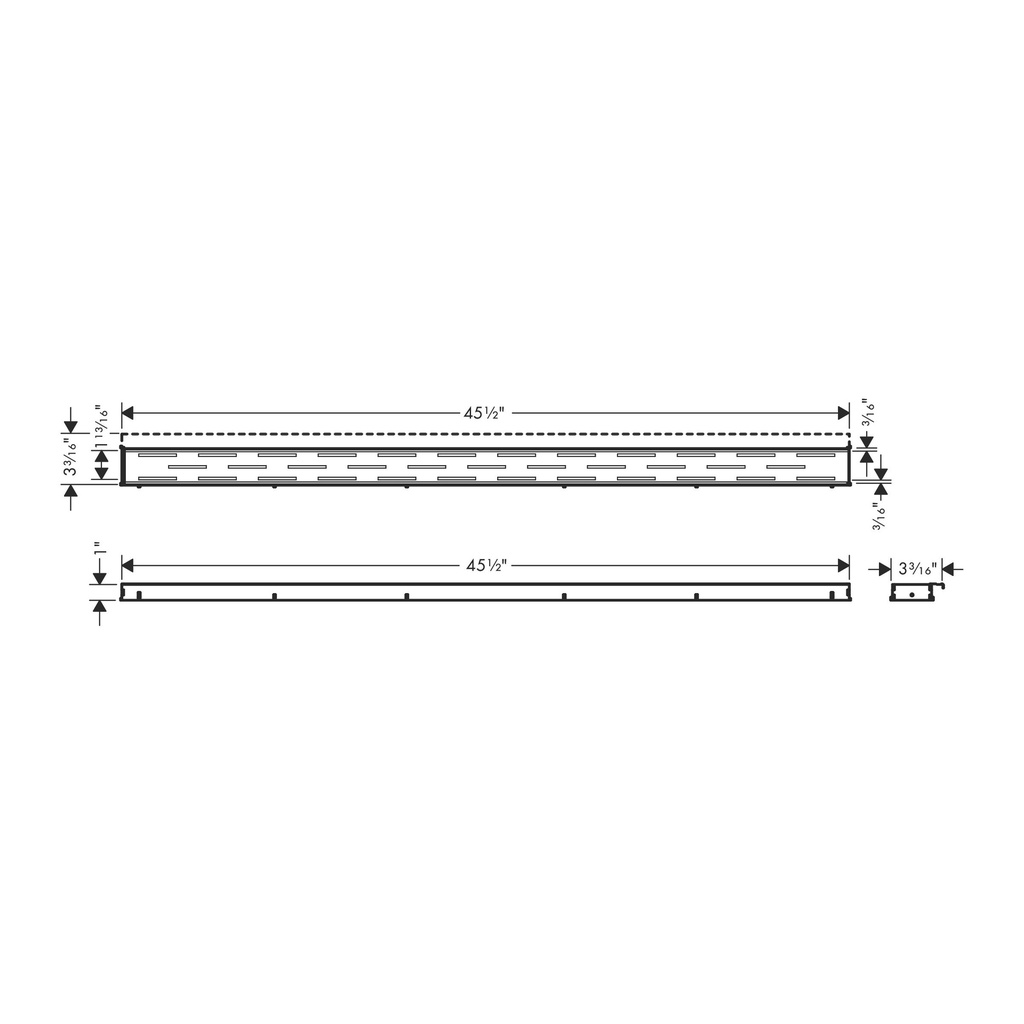 Hansgrohe 56126801 Raindrain Match Trim Classic 47 1/4" With Height Adjustable