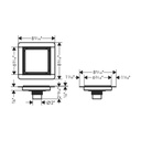 Hansgrohe 56134801 Raindrain Brilliance Point Drain Set 6"X 6" Trim Tileable Re