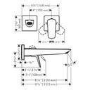 Hansgrohe 71256671 Logis Wall-Mounted Single-Handle Faucet Trim 1.2 Gpm Matte Black