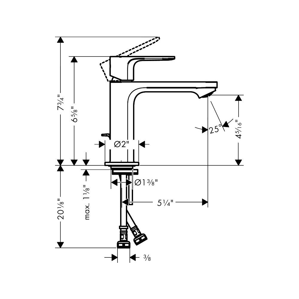 Hansgrohe 72557001 Rebris E Single-Hole Faucet 110 With Pop-Up Drain 1.2 Gpm- CHROME