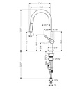 Hansgrohe 72846341 Higharc Kitchen Faucet A-Style 2-Spray Pull-Down 1.75 Gpm