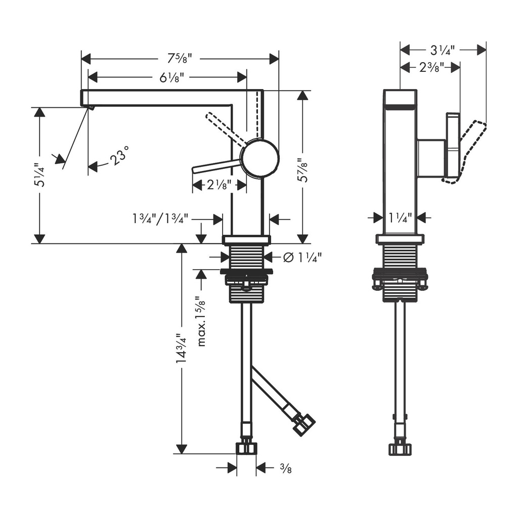 Hansgrohe 73021001 Single-Hole Fine 110 1.2 Gpm