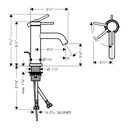 Hansgrohe 73302671 Single-Hole Faucet 80 With Pop-Up Drain 1.2 Gpm