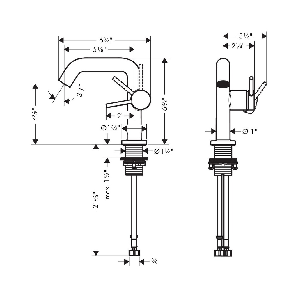 Hansgrohe 73321821 Single-Hole Fine 110 1.2 Gpm