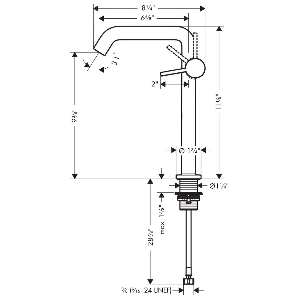 Hansgrohe 73372001 Single-Hole Fine 240 1.2 Gpm