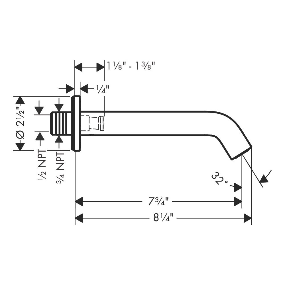 Hansgrohe 73411671 Tub Spout