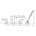 Hansgrohe 73444671 Tecturis E 4-Hole Roman Tub Set Trim With 1.75 Handshower Matte Black