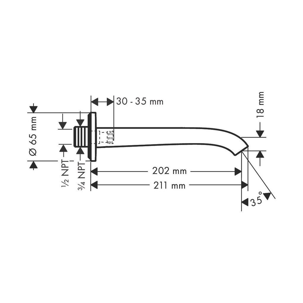 Hansgrohe 75410001 Vivenis Tub Spout Chrome