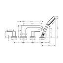 Hansgrohe 75443821 Vivenis 4-Hole Roman Tub Set Trim With 1.75 Gpm Hs