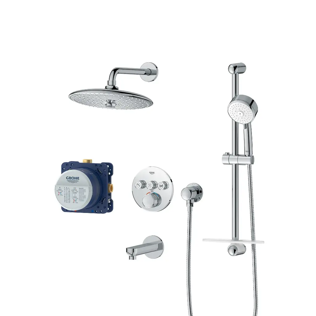 Grohe 1030170000 Euphoria SmartControl Thermostatic Triple Function Shower Kit Chrome