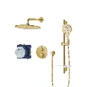 Grohe 103066GN00 Rainshower GrohTherm 2-Handle Thermostatic Dual Function Shower Kit Brushed Cool Sunrise