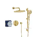 Grohe 103066GN00 Rainshower GrohTherm 2-Handle Thermostatic Dual Function Shower Kit Brushed Cool Sunrise