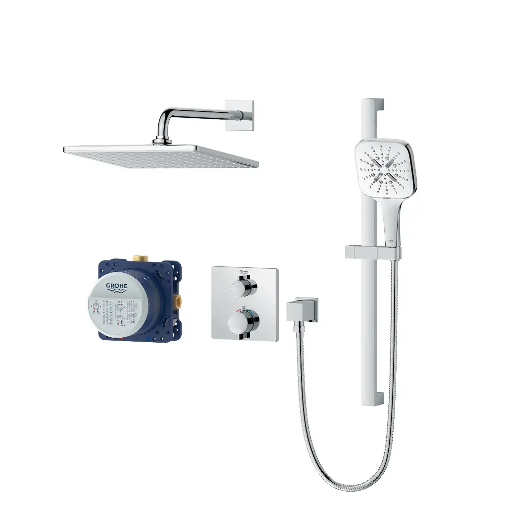 Grohe 1030690000 Rainshower GrohTherm 2-Handle Thermostatic Single Function Shower Kit Chrome