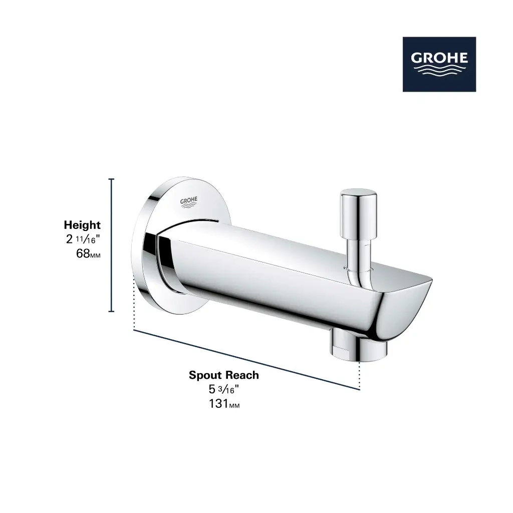 Grohe 13287001 Bauloop Diverter Tub Spout Grohe Chrome