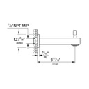 Grohe 13307A00 Diverter Tub Spout Hard Graphite