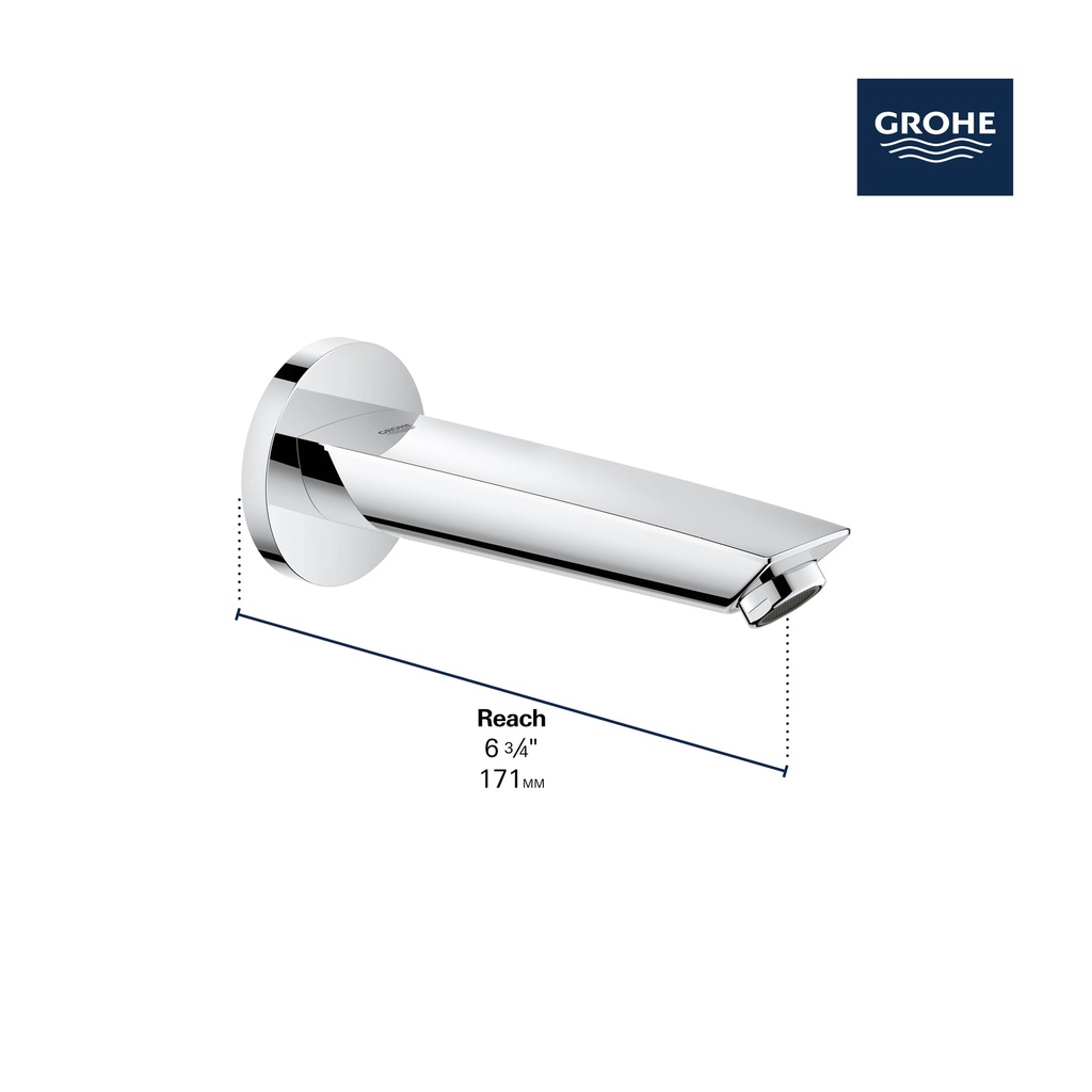 Grohe 13354003 Eurosmart Wall Spout Exp Us Grohe Chrome