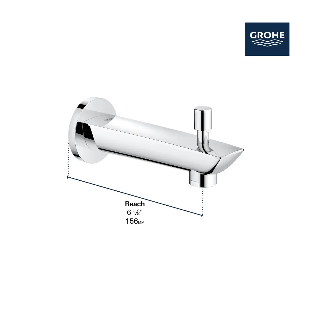 Grohe 13356EN3 Eurosmart Wall Spout Exp +Diverter Us Grohe Brushed Nickel