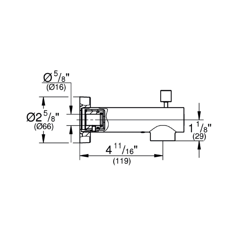 Grohe 13366GN0 Concetto Diverter Tub Spout Brushed Cool Sunrise
