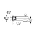 Grohe 13366GN0 Concetto Diverter Tub Spout Brushed Cool Sunrise