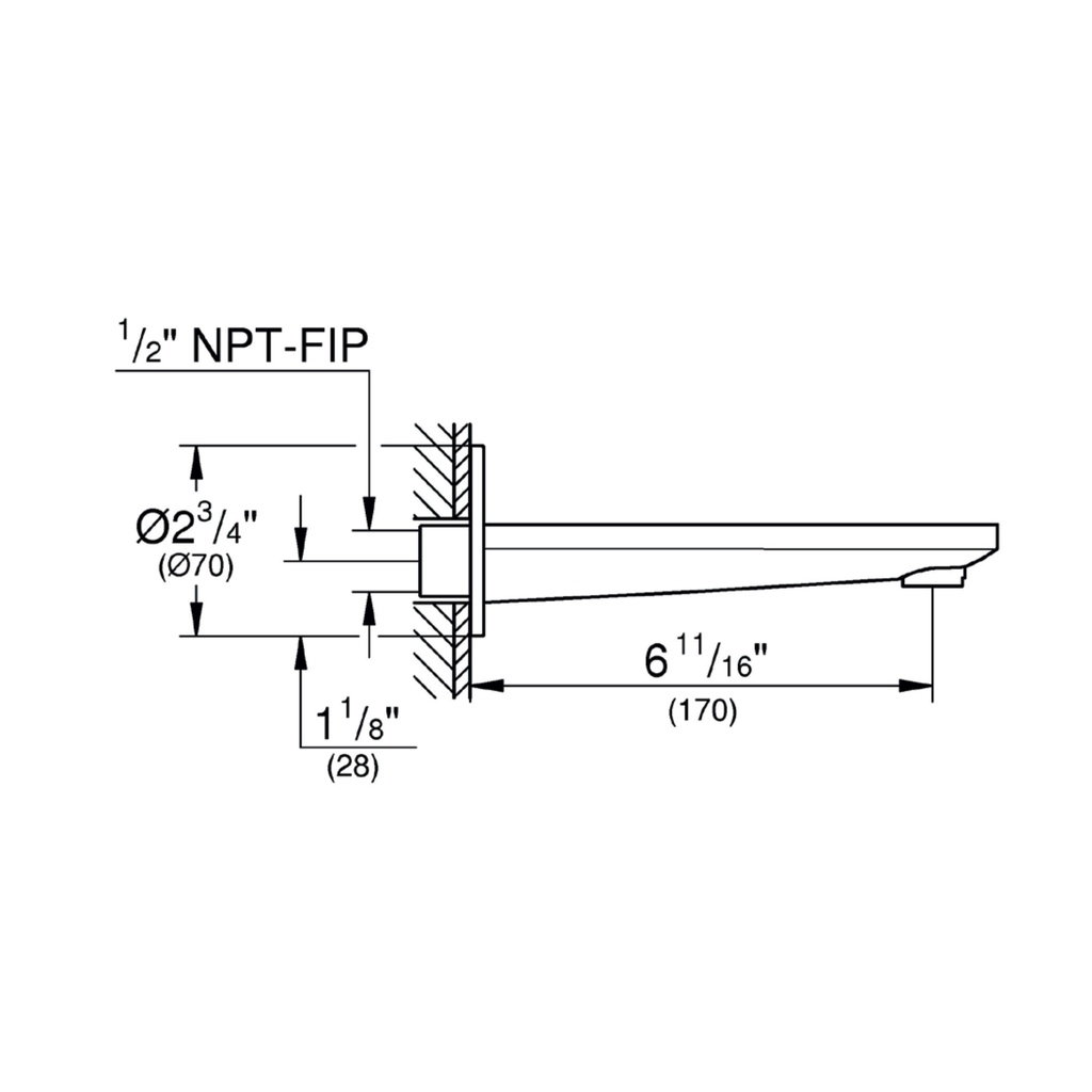 Grohe 13381GN1 Tub Spout Brushed Cool Sunrise