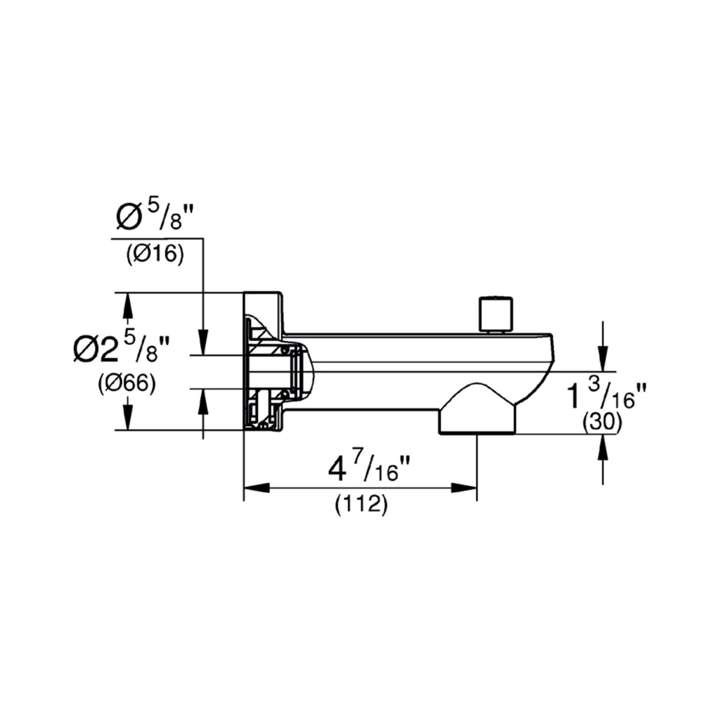 Grohe 13382A01 Diverter Tub Spout Hard Graphite