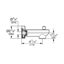 Grohe 13382A01 Diverter Tub Spout Hard Graphite