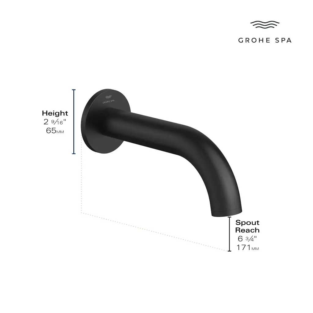 Grohe 134882430 Atrio New Bath Spout Exp Us Matte Black