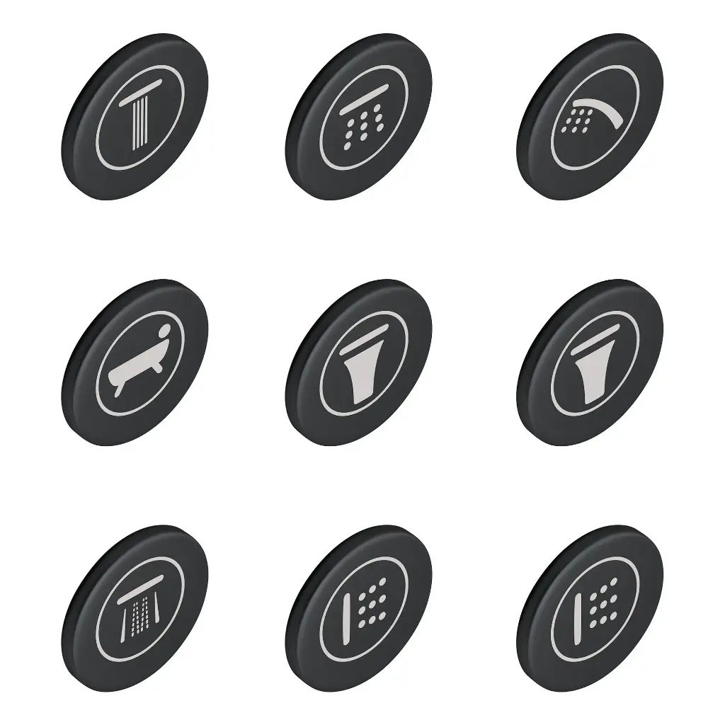 Grohe 14077XH0 Smartcontrol Icon Caps-Set Of 9 Grohe Frosted Granite
