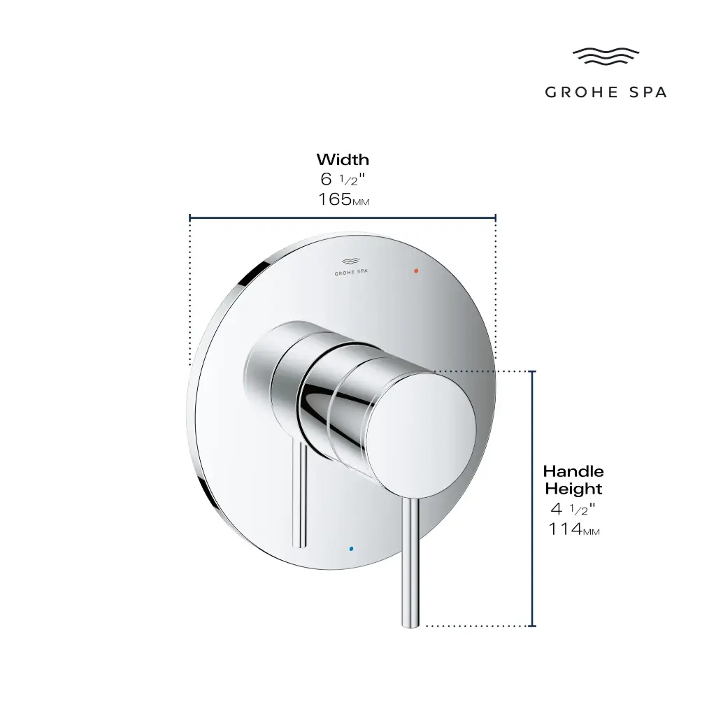 Grohe 14214000 Single Function Pressure Balance Valve Trim With Cartridge Chrome
