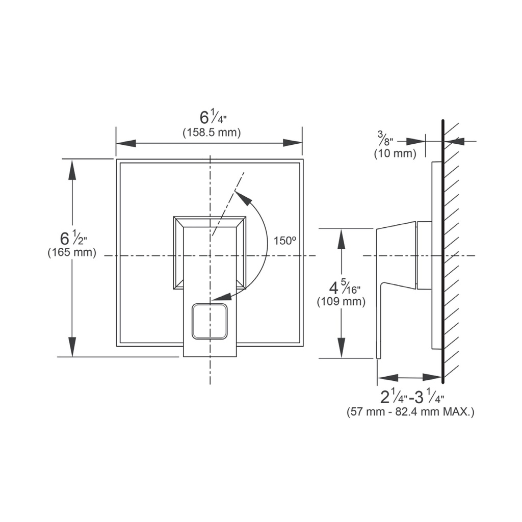 Grohe 144692430 Pressure Balance Valve Trim With Cartridge Matte Black