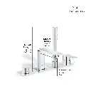 Grohe 19316001 4-Hole Single Handle Deck Mount Roman Tub Faucet With 1.75 Gpm Hand Shower Chrome